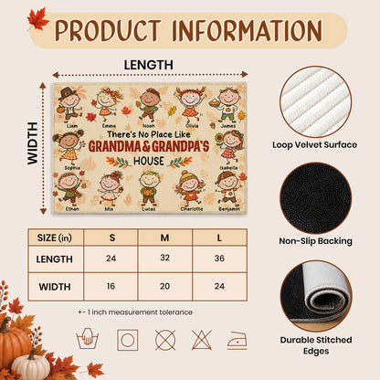 Personalized Thanksgiving Doormat - Grandma & Grandpa's House Mat - Thanksgiving Gift for Grandparents