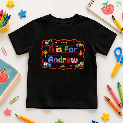 Dream Job Shirt for Kids - Alphabet Kids Shirt - Custom Name T-Shirt, Back To School Outfit for Boys & Girls