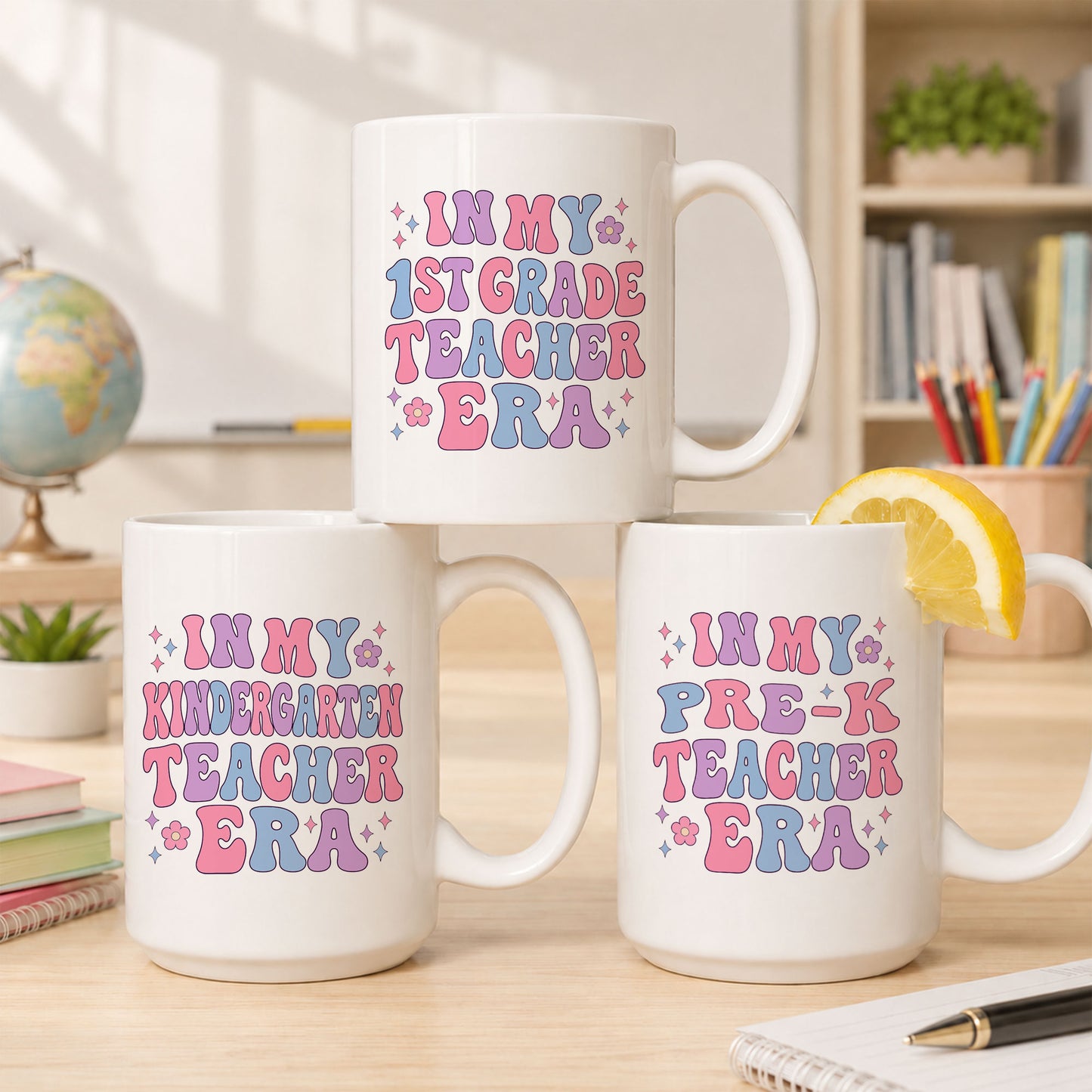 Groovy Floral Teacher Mug - Custom Teacher Name & Grade Coffee Cup - Back To School Teacher Gift