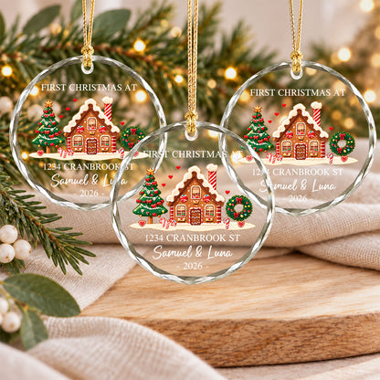 Personalized New Home Christmas Ornament, Custom Name Address Keepsake, Christmas Gift