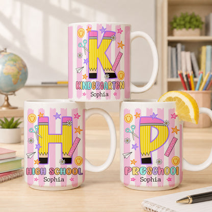 Personalized Hello Kindergarten Mug with Custom Grade & Name, Cute Goose School Coffee Mug, First Day of School Gift for Kids Students