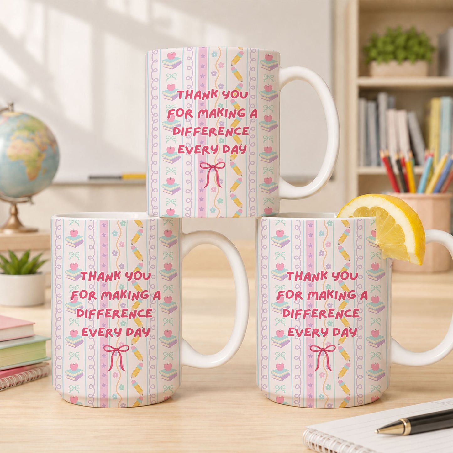 Personalized Teach Love Inspire Teacher Mug with Custom Name, Teacher Appreciation Coffee Mug, Thank You Teacher Gift, Back to School Gift