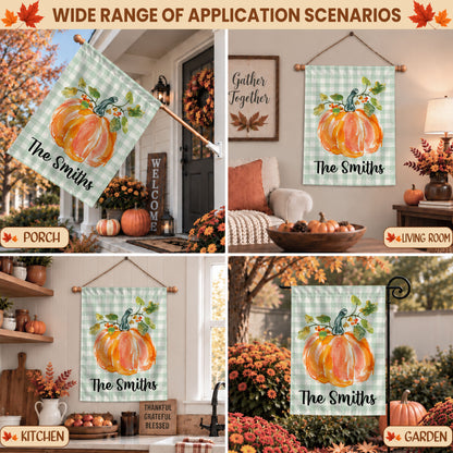 Personalized Thanksgiving Garden Flag - Custom Family Name Flag - Thanksgiving Porch Decor