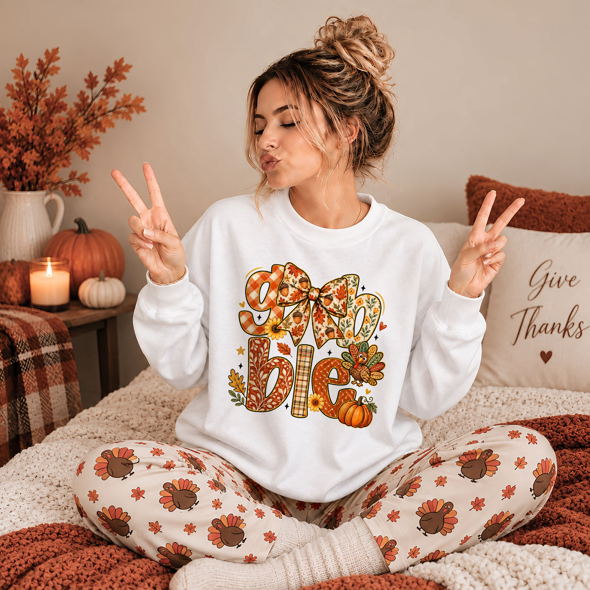Trendy Thanksgiving Shirt - Gobble Gobble Turkey Shirt - Funny Thanksgiving Gift for Friends, Holiday Outfit