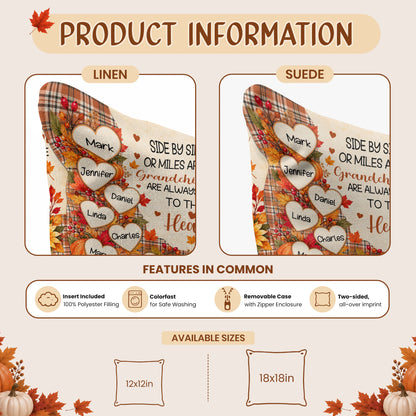 Personalized Thanksgiving Pillow – Grandchildren Are Always Close to the Heart - Thanksgiving Gift for Grandparents