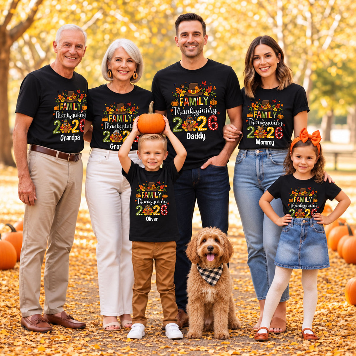 Personalized Thanksgiving Family Shirts - Custom Turkey Matching Shirt - Thanksgiving 2026 Outfit