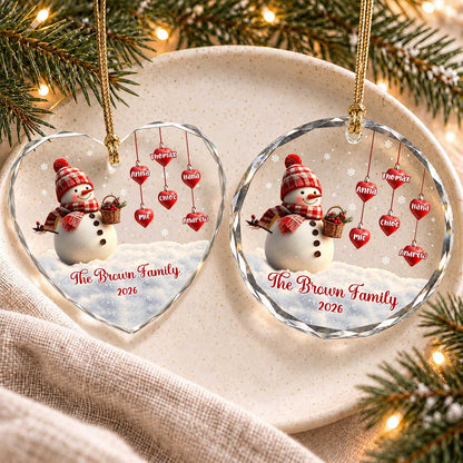 Personalized Gift Family Christmas Ornament 2026, Custom Name Glass Ornament Christmas Tree, Gift For Family