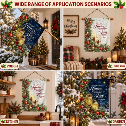 Christmas Memorial Garden Flag - Heaven Christmas Cemetery Decoration, Religious Bereavement Flag, Sympathy Gift