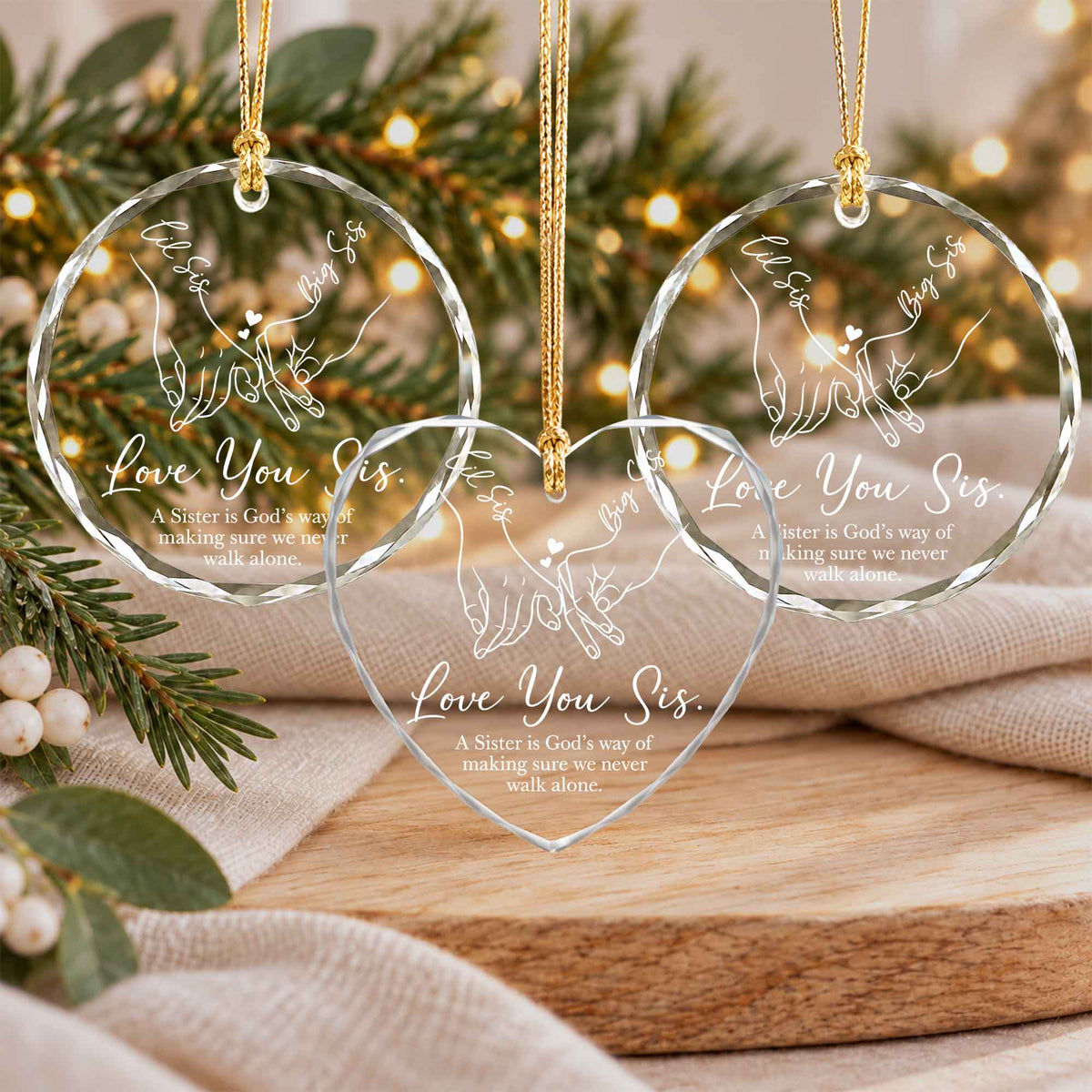 Sister Christmas Ornament, I Love You Forever Keepsake, Christmas Gift for Sister