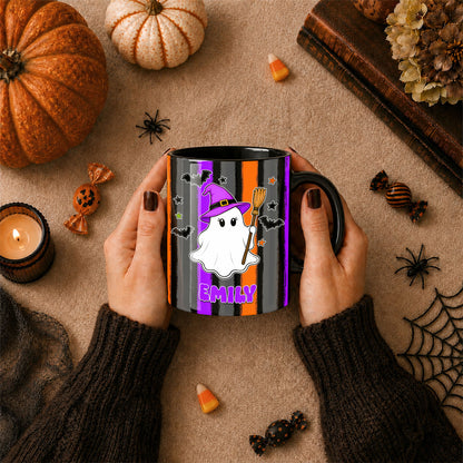Personalized Halloween Family Mug Set - Custom Name Ghost Coffee Mug - Matching Halloween Mugs for Family, Cute Spooky Gift