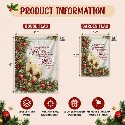 Christmas Memorial Garden Flag - Heaven Christmas Cemetery Decoration, Religious Bereavement Flag, Sympathy Gift