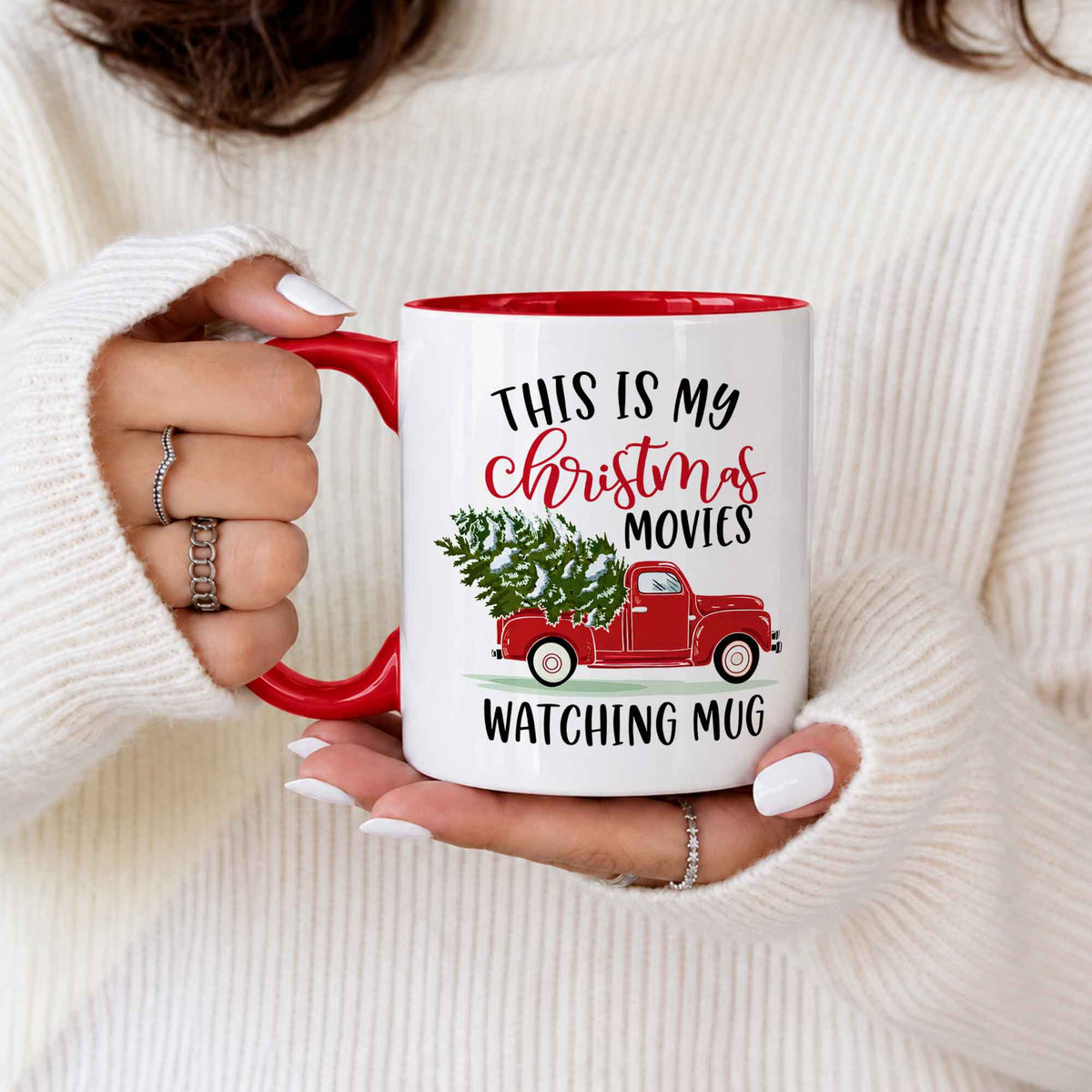 Christmas Movie Mug, Red Truck Christmas Tree Coffee Mug, Holiday Gift for Family