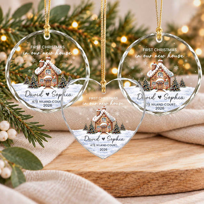 Personalized New Home Christmas Ornament, Custom Name Address Keepsake, Christmas Gift