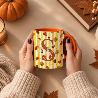 Personalized Thanksgiving Mug - Custom Name Fall Pumpkin Mug - Thanksgiving Gift for Friends, Self Gift