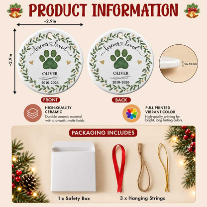 Personalized Ceramic Ornament - Custom Pet Memorial Christmas Keepsake - Pet Lovers Gift