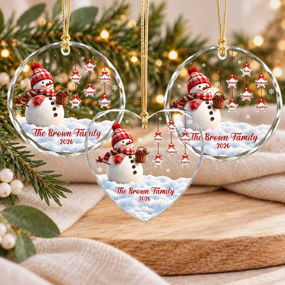 Personalized Gift Family Christmas Ornament 2026, Custom Name Glass Ornament Christmas Tree, Gift For Family