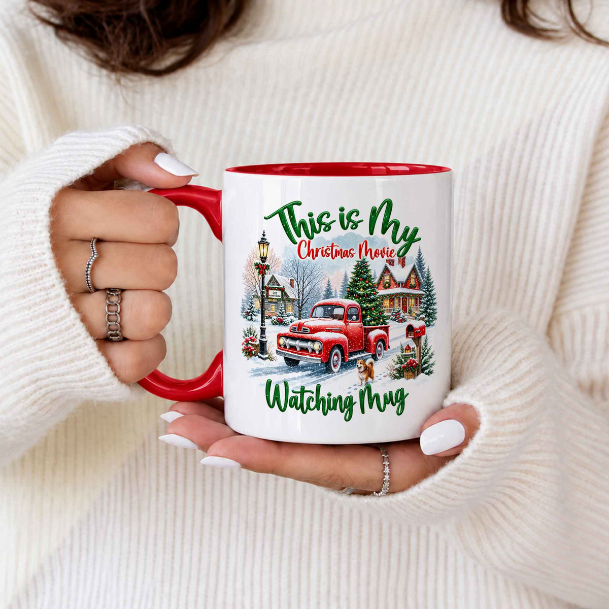 Christmas Movie Mug, Red Truck Christmas Tree Coffee Mug, Holiday Gift for Family