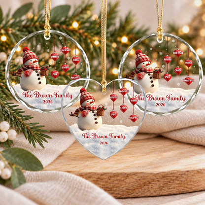Personalized Gift Family Christmas Ornament 2026, Custom Name Glass Ornament Christmas Tree, Gift For Family