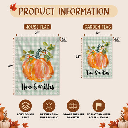 Personalized Thanksgiving Garden Flag - Custom Family Name Flag - Thanksgiving Porch Decor