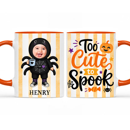 Personalized Halloween Baby Mug - Custom Photo Baby Kid Accent Mug - Cute Spooky Baby Gift