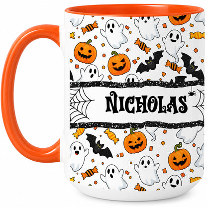 Personalized Halloween Name Mug - Cute Spooky Halloween Accent Mug - Halloween Lovers Gift