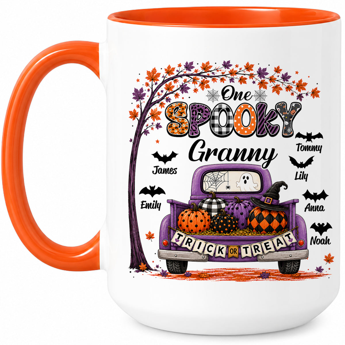 Personalized Halloween Accent Mug - One Spooky Granny Coffee Cup - Halloween Gift for Grandma, Mom