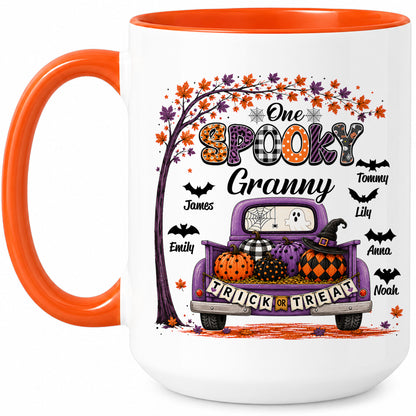 Personalized Halloween Accent Mug - One Spooky Granny Coffee Cup - Halloween Gift for Grandma, Mom