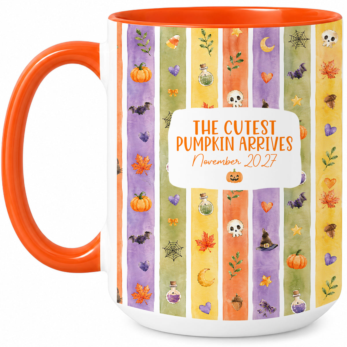 Personalized Halloween Mug - The Cutest Pumpkin Arrives - Baby Arriving Gift for Family