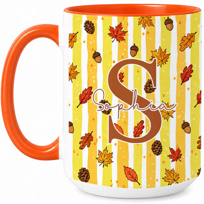 Personalized Thanksgiving Mug - Custom Name Fall Pumpkin Mug - Thanksgiving Gift for Friends, Self Gift