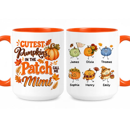 Personalized Thanksgiving Mug - The Cutest Pumpkins Call Me Mimi - Thanksgiving Gift for Mom, Grandma