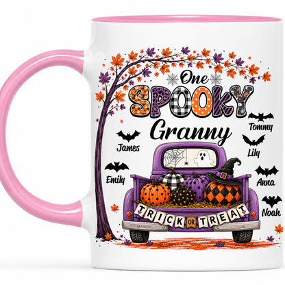 Personalized Halloween Accent Mug - One Spooky Granny Coffee Cup - Halloween Gift for Grandma, Mom