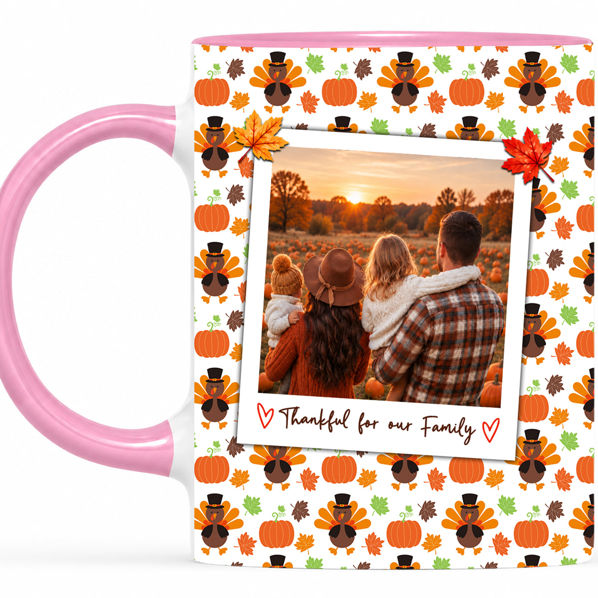 Personalized Thanksgiving Mug - Custom Photo & Message Accent Mug - Family Thanksgiving Gift