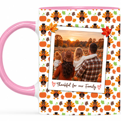 Personalized Thanksgiving Mug - Custom Photo & Message Accent Mug - Family Thanksgiving Gift