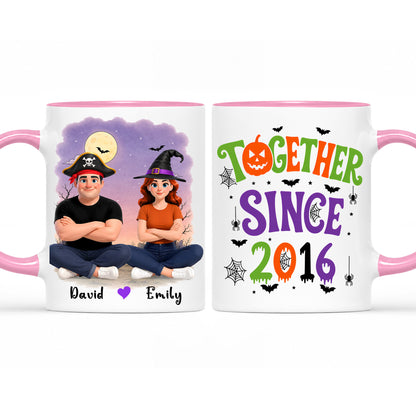 Personalized Halloween Couple Mug - Together Since Accent Mug - Halloween Gift for Couples
