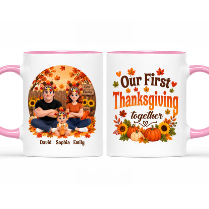 Personalized Thanksgiving Accent Mug – Our First Thanksgiving Together Mug - New Family Thanksgiving Gift