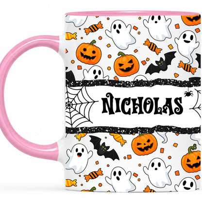 Personalized Halloween Name Mug - Cute Spooky Halloween Accent Mug - Halloween Lovers Gift