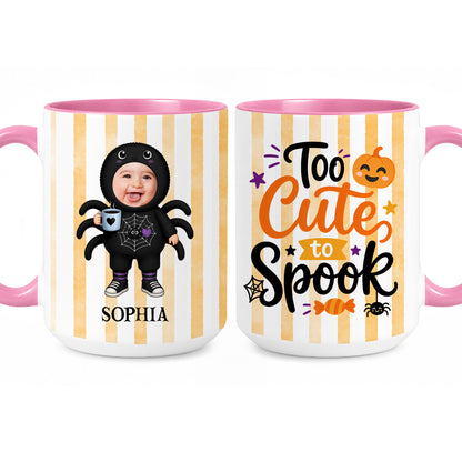 Personalized Halloween Baby Mug - Custom Photo Baby Kid Accent Mug - Cute Spooky Baby Gift