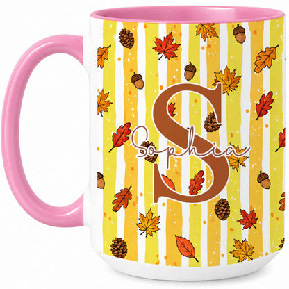 Personalized Thanksgiving Mug - Custom Name Fall Pumpkin Mug - Thanksgiving Gift for Friends, Self Gift