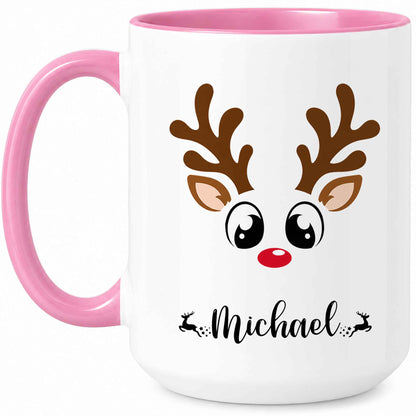 Personalized Christmas Matching Mug - Reindeer Mug Sets for Families, Groups, Businesses & Teams - Christmas Gift