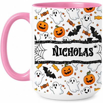 Personalized Halloween Name Mug - Cute Spooky Halloween Accent Mug - Halloween Lovers Gift