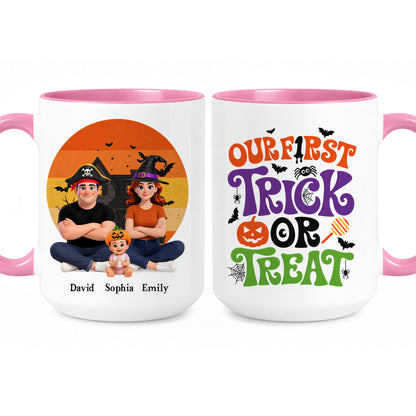 Personalized Halloween Family Mug - Our First Trick or Treat Accent Mug - New Family Halloween Gift