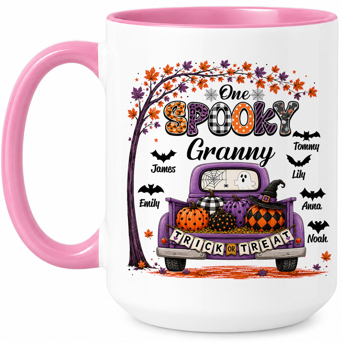 Personalized Halloween Accent Mug - One Spooky Granny Coffee Cup - Halloween Gift for Grandma, Mom