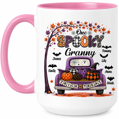 Personalized Halloween Accent Mug - One Spooky Granny Coffee Cup - Halloween Gift for Grandma, Mom