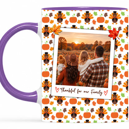 Personalized Thanksgiving Mug - Custom Photo & Message Accent Mug - Family Thanksgiving Gift