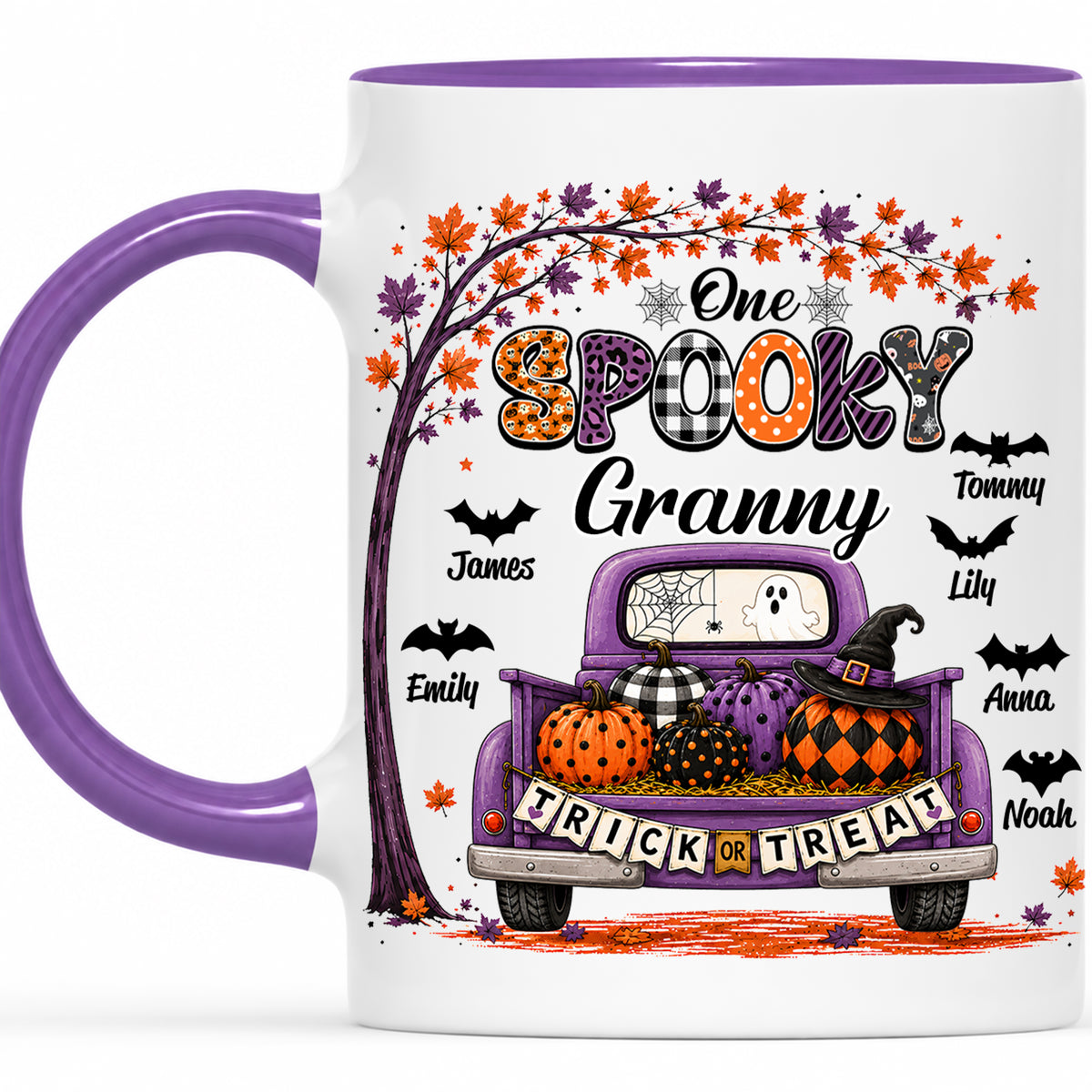 Personalized Halloween Accent Mug - One Spooky Granny Coffee Cup - Halloween Gift for Grandma, Mom