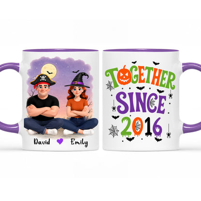 Personalized Halloween Couple Mug - Together Since Accent Mug - Halloween Gift for Couples
