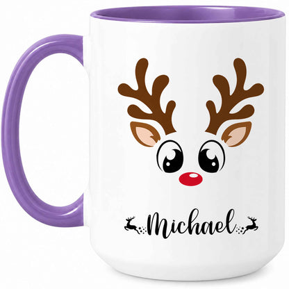 Personalized Christmas Matching Mug - Reindeer Mug Sets for Families, Groups, Businesses & Teams - Christmas Gift