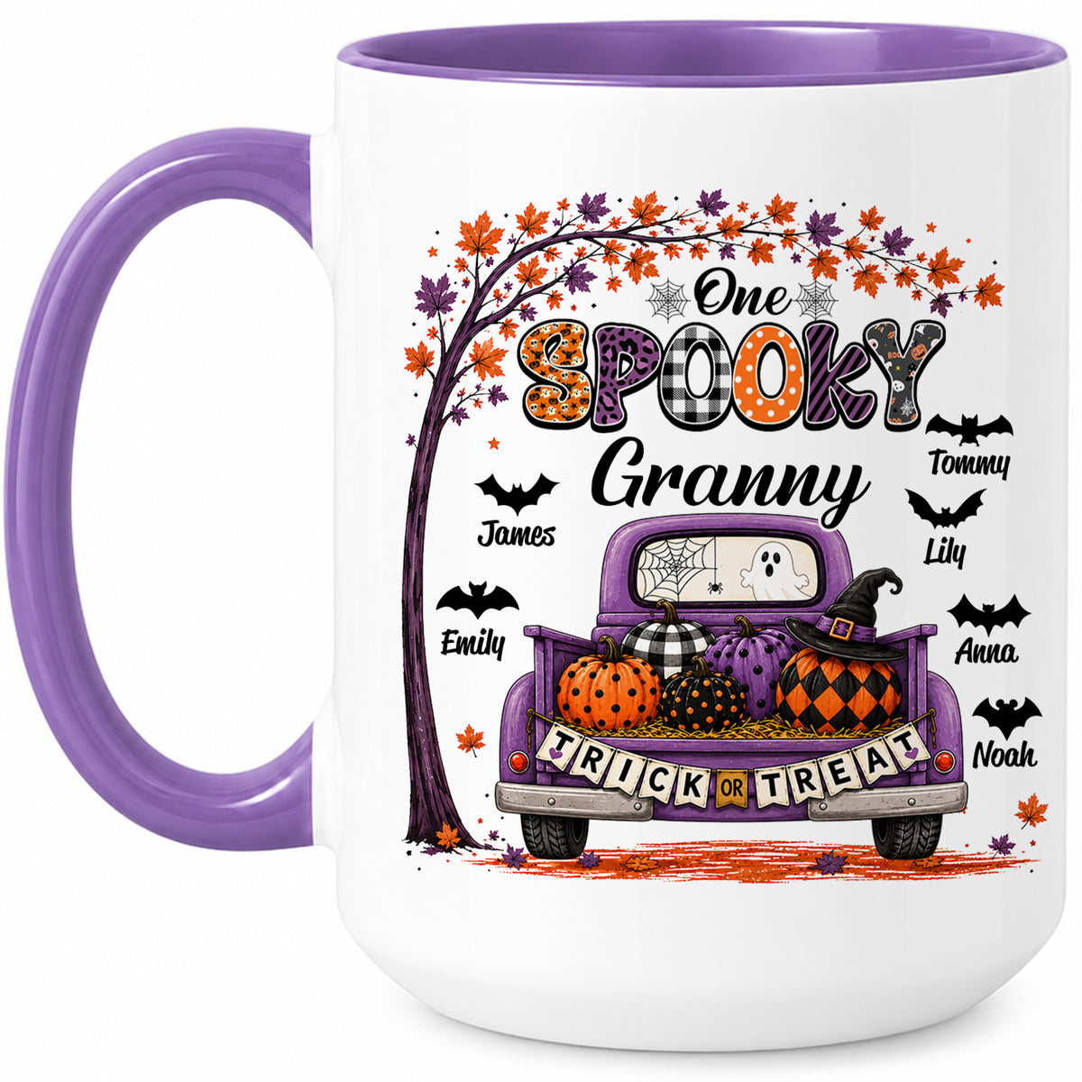 Personalized Halloween Accent Mug - One Spooky Granny Coffee Cup - Halloween Gift for Grandma, Mom