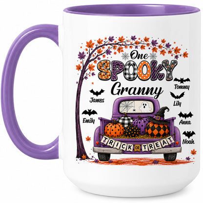 Personalized Halloween Accent Mug - One Spooky Granny Coffee Cup - Halloween Gift for Grandma, Mom