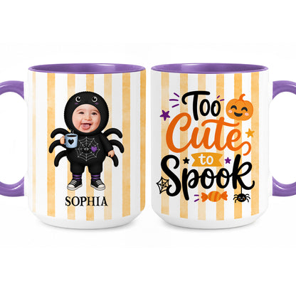 Personalized Halloween Baby Mug - Custom Photo Baby Kid Accent Mug - Cute Spooky Baby Gift